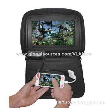 9-inch Headrest Car DVD Player with Telephone Connection and Zipper Cover